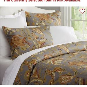 Pottery Barn Gray and Gold Duvet Cover Set